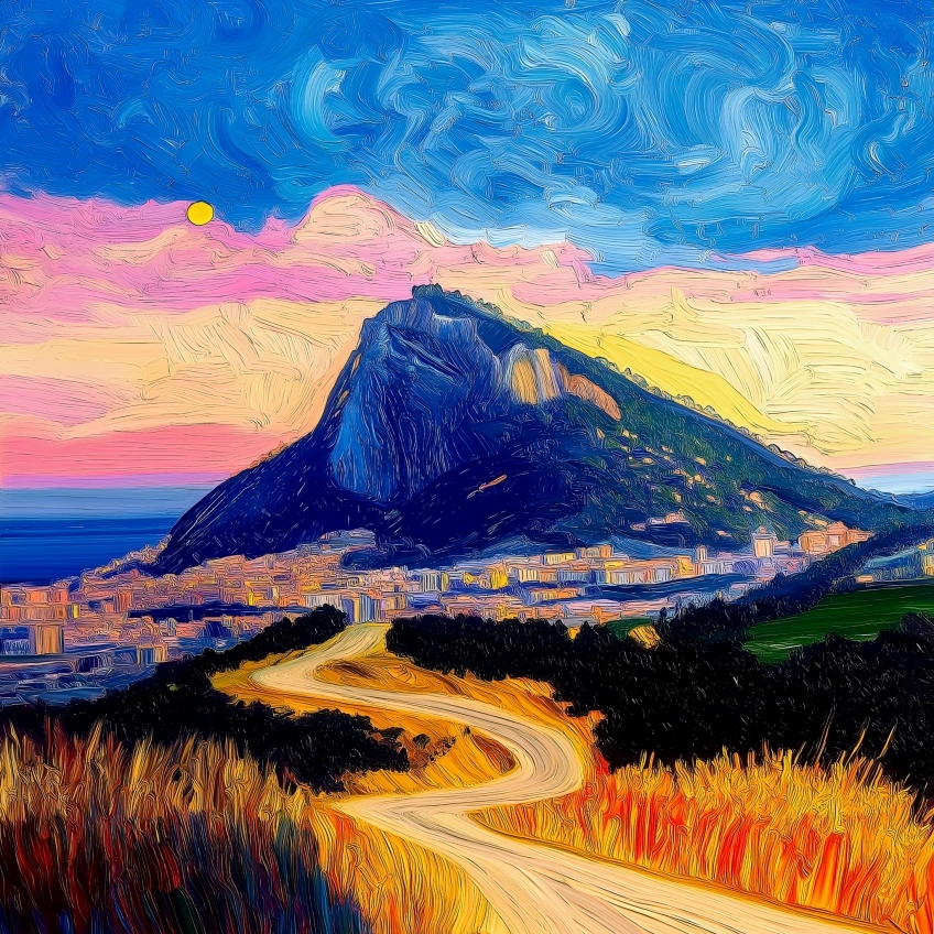 The Rock of Gibraltar — a painterly landscape view